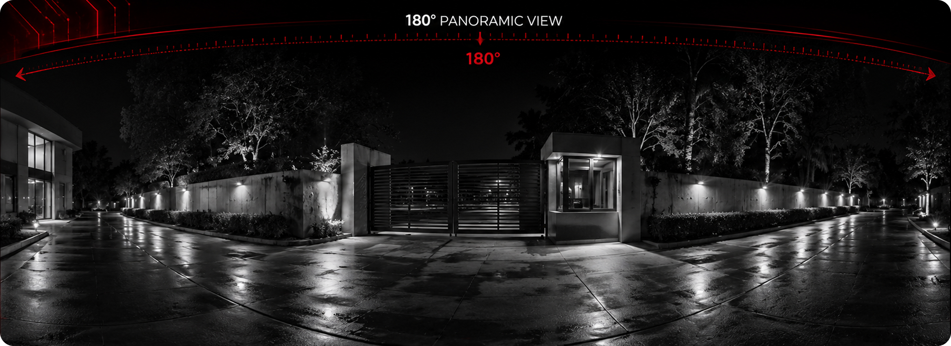 180 degree panoramic night surveillance view